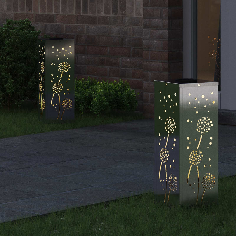 Load image into Gallery viewer, Vidaxl solar led pad licht 2 pcs zilver roestvrij staal