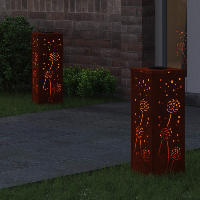 Load image into Gallery viewer, Vidaxl solar led pad licht 2 pcs roestig cortenstaal