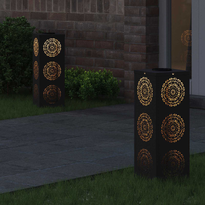 Load image into Gallery viewer, Vidaxl solar led pad licht 2 pcs zwart koudgewalst staal