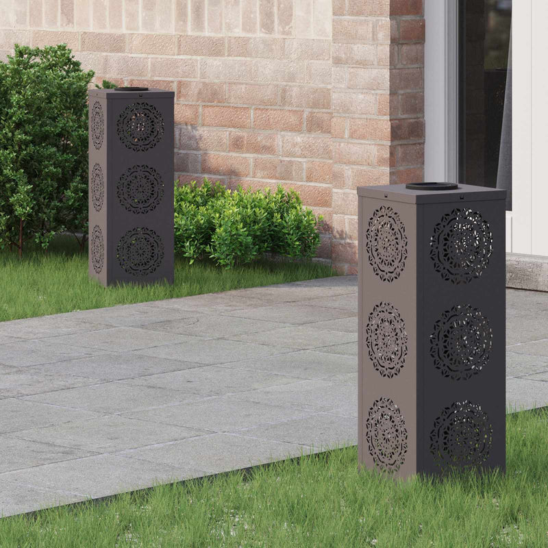 Load image into Gallery viewer, Vidaxl solar led pad licht 2 pcs zwart koudgewalst staal