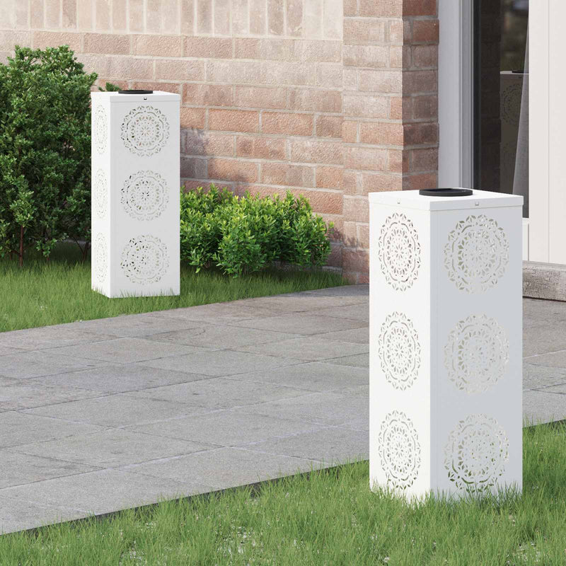 Load image into Gallery viewer, Vidaxl solar led pad licht 2 pcs wit koudgewalst staal