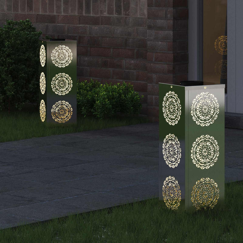 Load image into Gallery viewer, Vidaxl solar led pad licht 2 pcs zilver roestvrij staal
