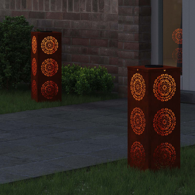 Load image into Gallery viewer, Vidaxl solar led pad licht 2 pcs roestig cortenstaal