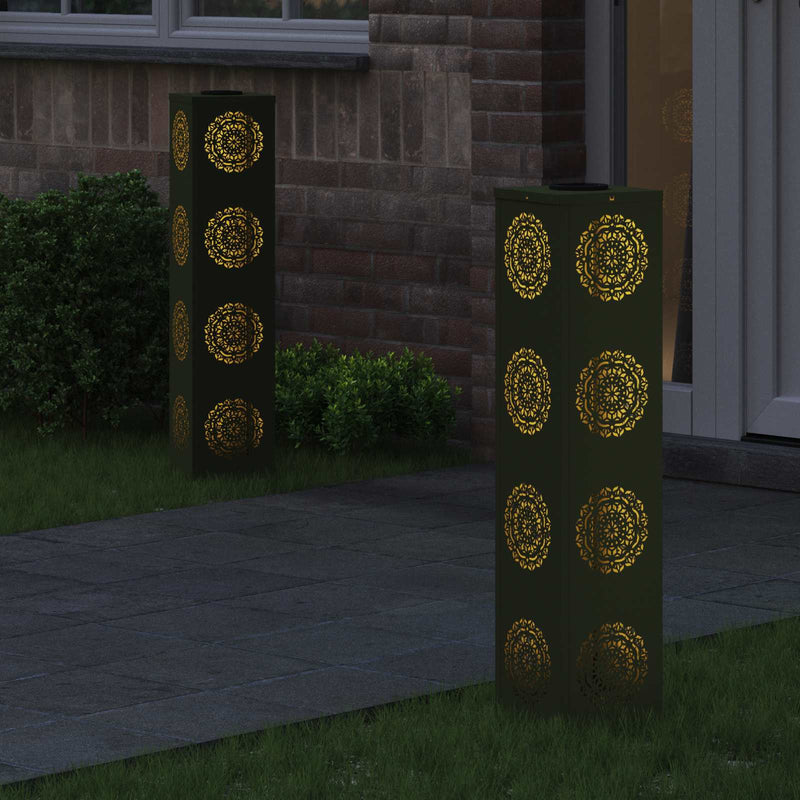 Load image into Gallery viewer, Vidaxl solar led pad licht 2 pcs olijf groen koudgewalst staal