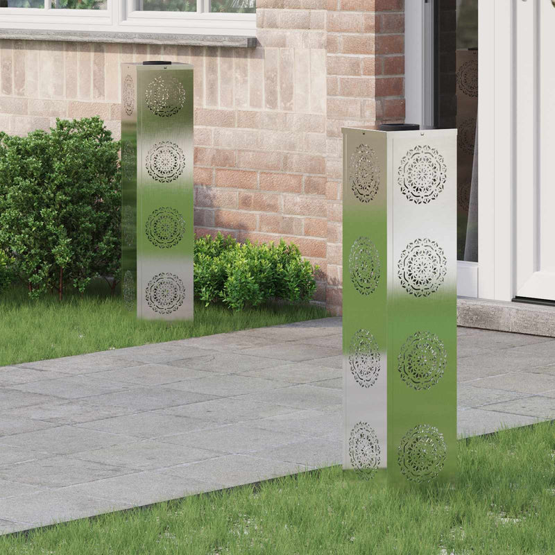 Load image into Gallery viewer, Vidaxl solar led pad licht 2 pcs zilver roestvrij staal