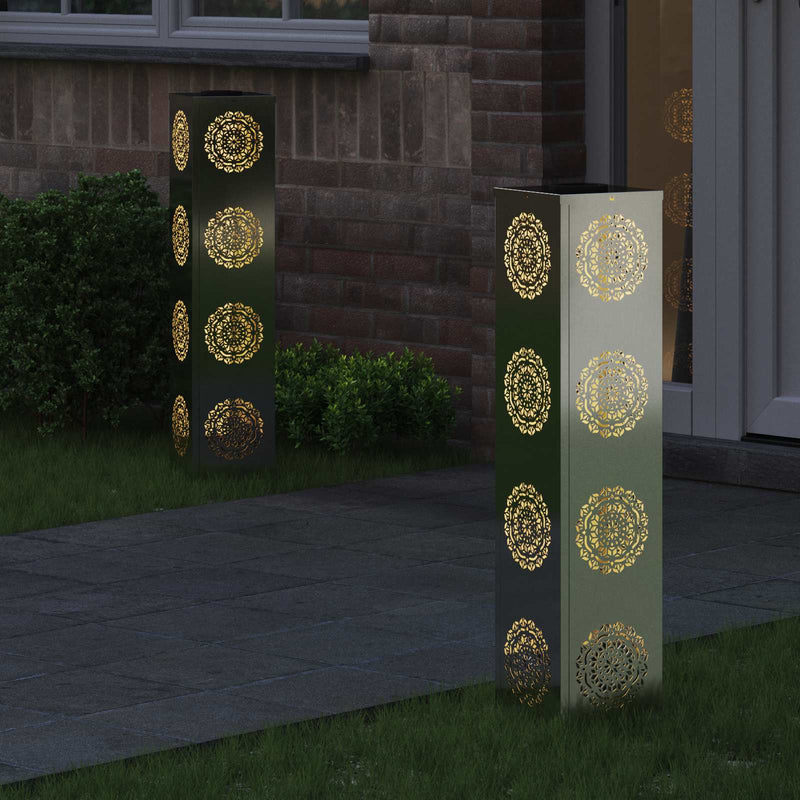 Load image into Gallery viewer, Vidaxl solar led pad licht 2 pcs zilver gegalvaniseerd staal
