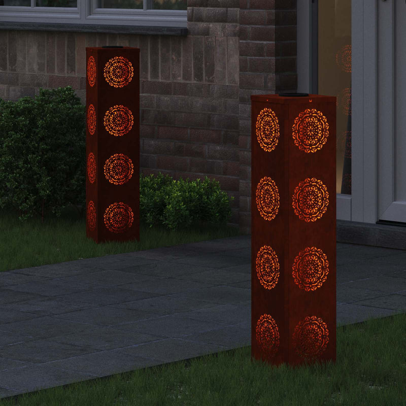 Load image into Gallery viewer, Vidaxl solar led pad licht 2 pcs roestig cortenstaal