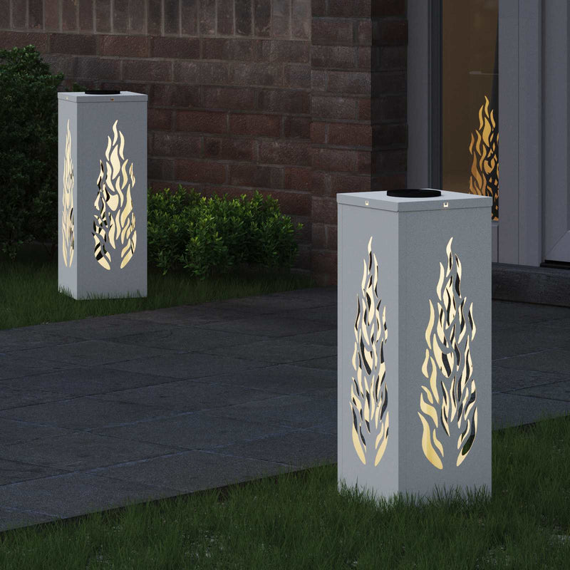 Load image into Gallery viewer, Vidaxl solar led pad licht 2 pcs wit koudgewalst staal