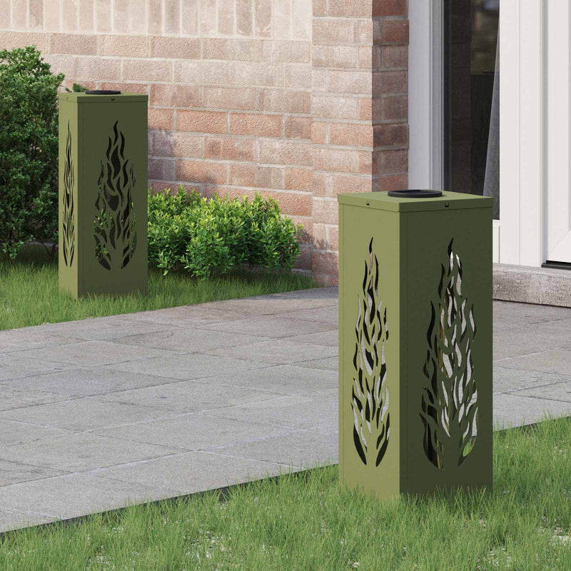 Load image into Gallery viewer, Vidaxl solar led pad licht 2 pcs olijf groen koudgewalst staal
