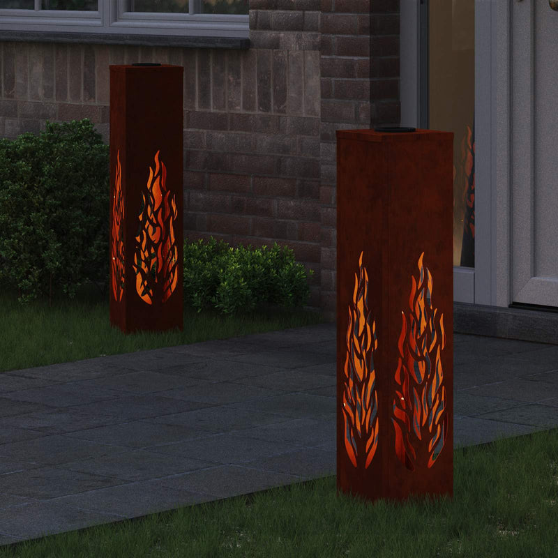 Load image into Gallery viewer, Vidaxl solar led pad licht 2 pcs roestig cortenstaal