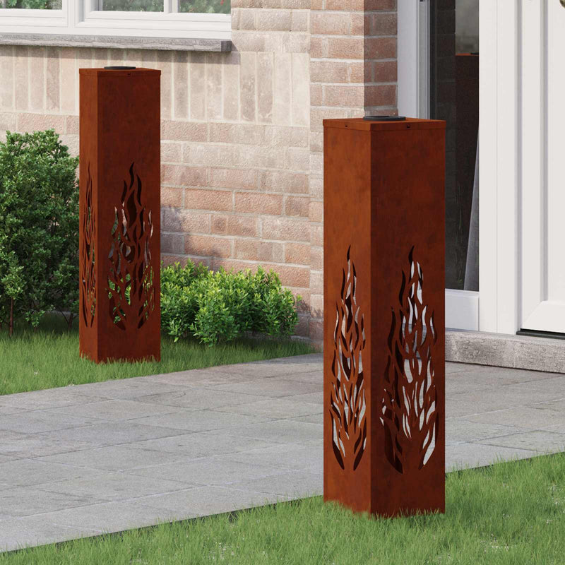 Load image into Gallery viewer, Vidaxl solar led pad licht 2 pcs roestig cortenstaal