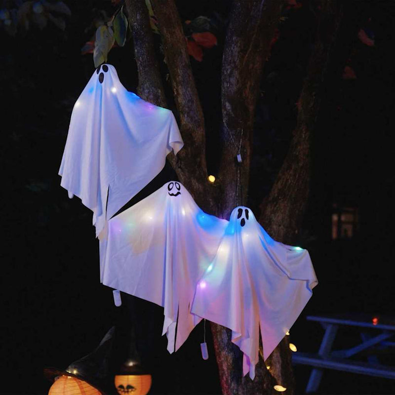 Load image into Gallery viewer, Vidaxl halloween hangende spook 3 pcs wit 52 x 62 cm polyester