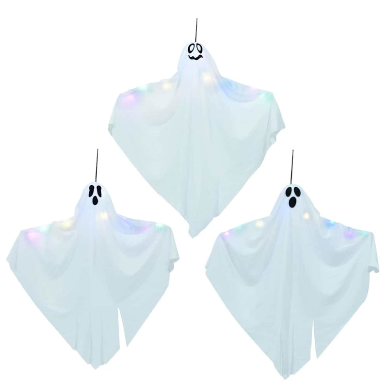 Load image into Gallery viewer, Vidaxl halloween hangende spook 3 pcs wit 52 x 62 cm polyester