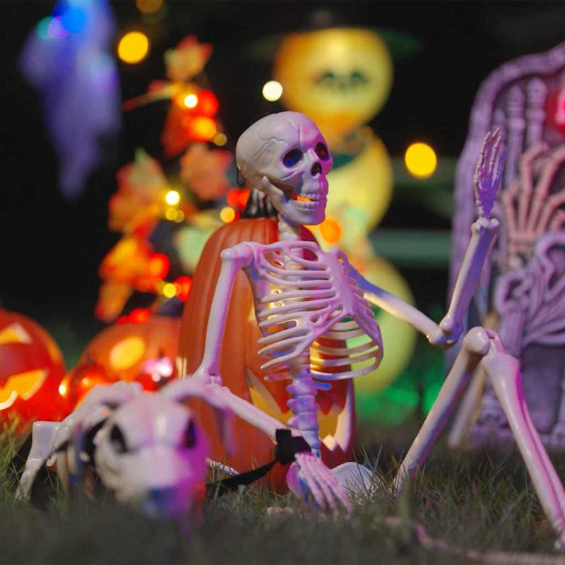 Load image into Gallery viewer, Vidaxl halloween decoratie skelet 2 pcs wit polypropyleen