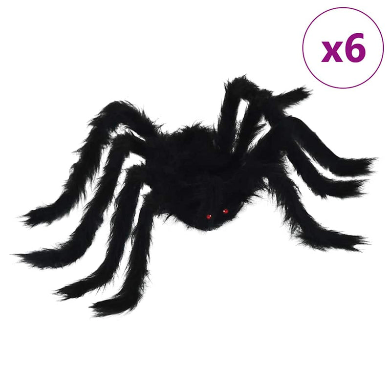 Load image into Gallery viewer, Vidaxl halloween spin decoratie 6 pcs zwart 75 cm polyester en staal