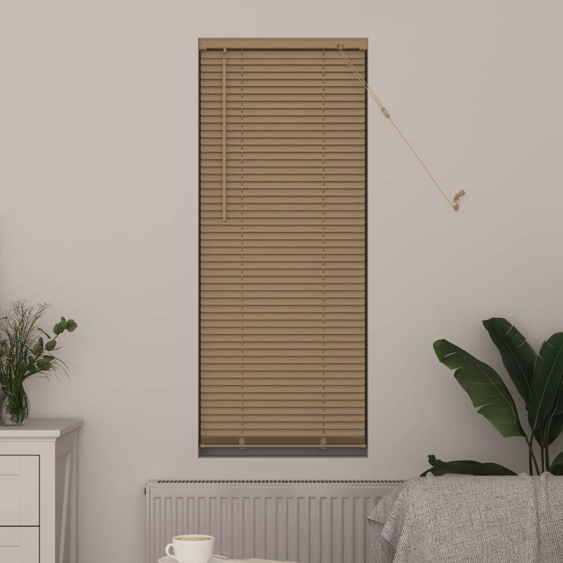 Load image into Gallery viewer, Vidaxl venetiaanse blind lichtbruin met patroon 150 x 40 cm pvc