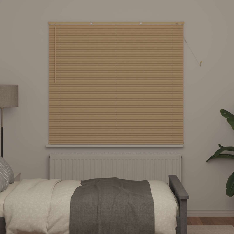 Load image into Gallery viewer, Vidaxl venetiaanse blind lichtbruin met patroon 150 x 160 cm pvc