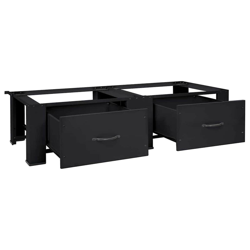Load image into Gallery viewer, Vidaxl wasmachine pedestal 2 pcs zwart 127 x 54,5 x 32,5 cm staal