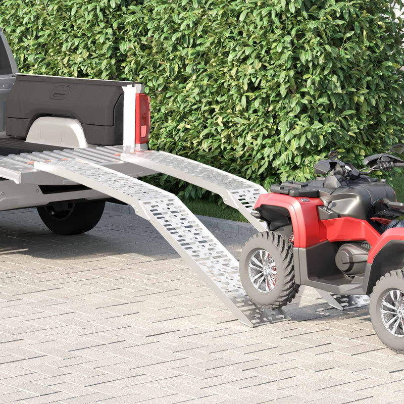 Load image into Gallery viewer, Vidaxl motorcycle ramp 680 kg 2 pcs zilver 222 x 28 x 5 cm aluminium