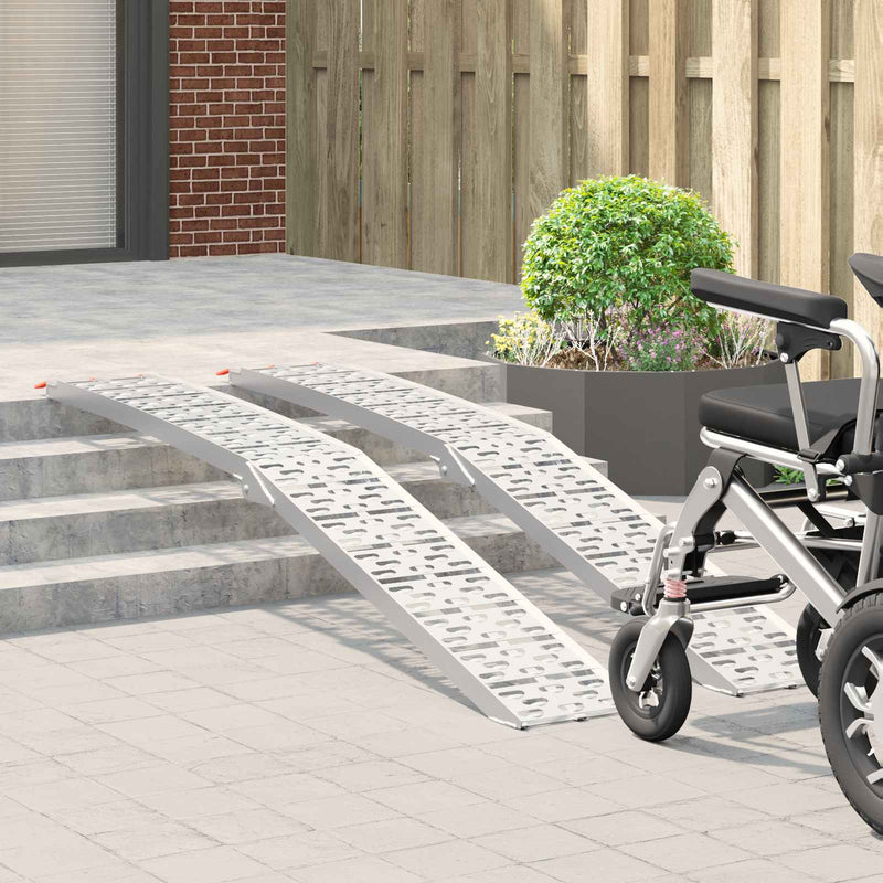 Load image into Gallery viewer, Vidaxl motorcycle ramp 680 kg 2 pcs zilver 222 x 28 x 5 cm aluminium