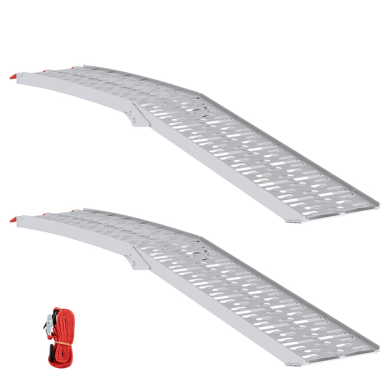 Load image into Gallery viewer, Vidaxl motorcycle ramp 680 kg 2 pcs zilver 222 x 28 x 5 cm aluminium
