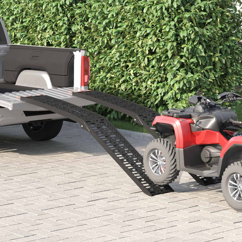 Load image into Gallery viewer, Vidaxl motorcycle ramp 680 kg 2 pcs zwart 222 x 28 x 5 cm aluminium