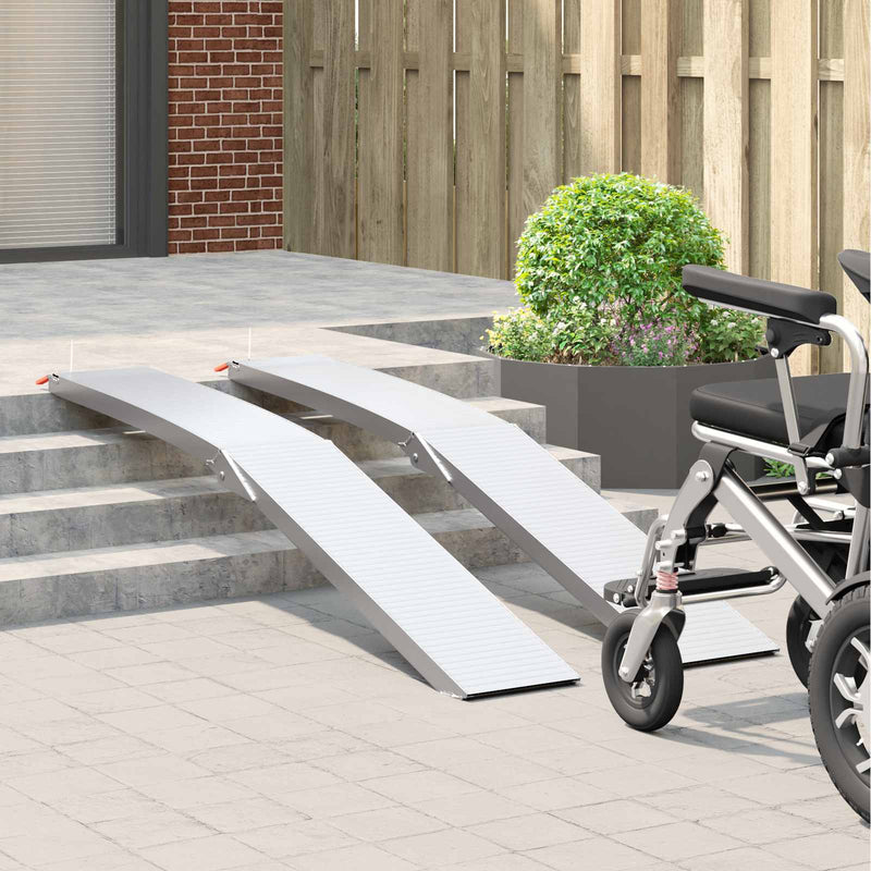 Load image into Gallery viewer, Vidaxl motorcycle ramp 680 kg 2 pcs zilver 205 x 28 x 5 cm aluminium
