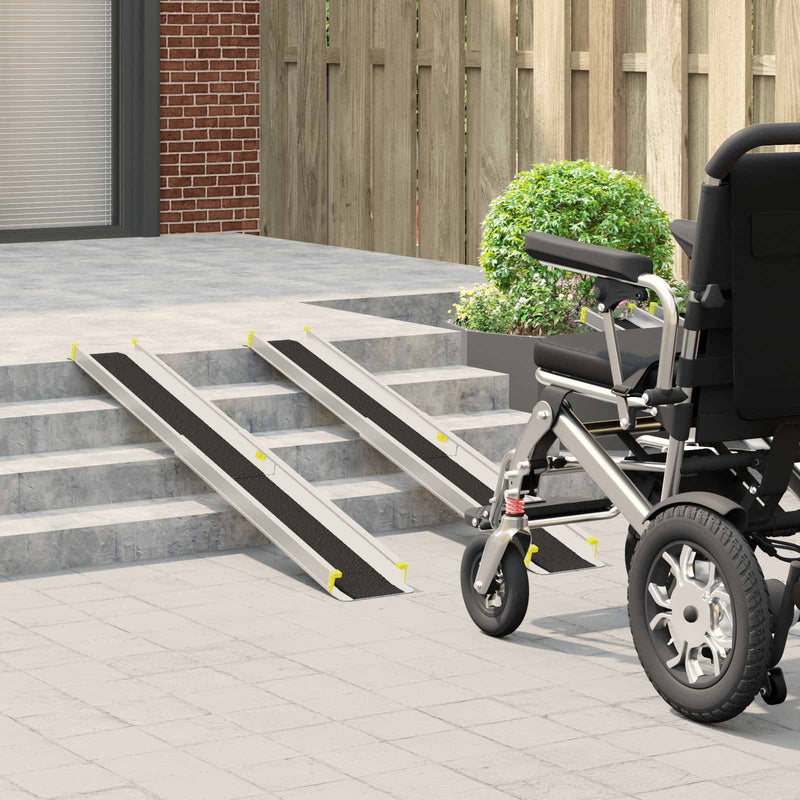 Load image into Gallery viewer, Vidaxl oprit voor rolstoelen 270 kg 2 pcs zwart 152 x 19 x 5,5 cm