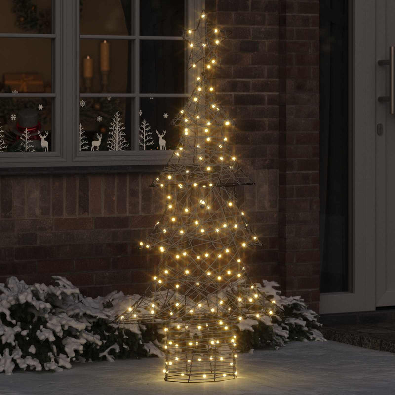 Load image into Gallery viewer, Vidaxl kerstboom met 160 led warmwit 150 cm rattan