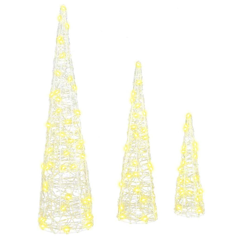 Load image into Gallery viewer, Vidaxl kerstboom met 90 led 3 pcs warmwit 20 x 20 x 80 cm acryl