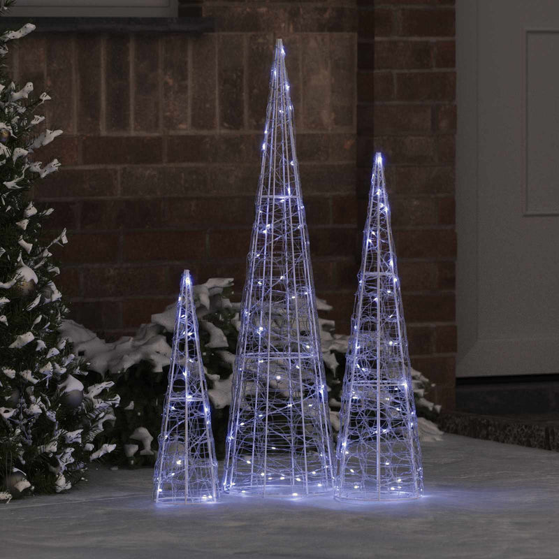 Load image into Gallery viewer, Vidaxl kerstboom met 90 led 3 pcs koudwit 20 x 20 x 80 cm acryl
