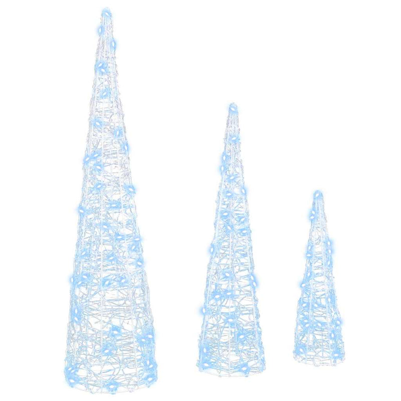 Load image into Gallery viewer, Vidaxl kerstboom met 90 led 3 pcs koudwit 20 x 20 x 80 cm acryl