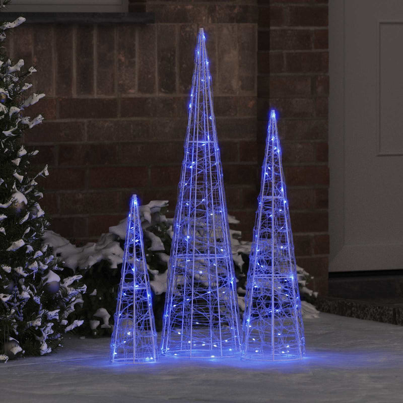 Load image into Gallery viewer, Vidaxl kerstboom met 90 led 3 pcs blauw 20 x 20 x 80 cm acryl