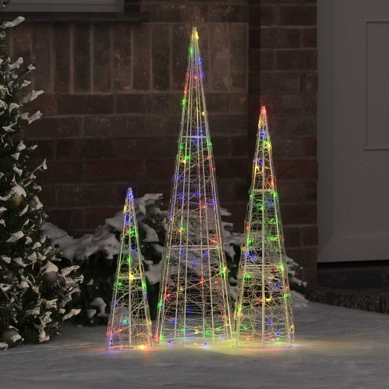 Load image into Gallery viewer, Vidaxl kerstboom met 90 led 3 pcs multikleur 20 x 20 x 80 cm acryl