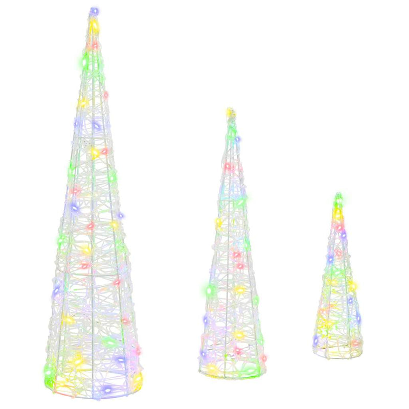 Load image into Gallery viewer, Vidaxl kerstboom met 90 led 3 pcs multikleur 20 x 20 x 80 cm acryl