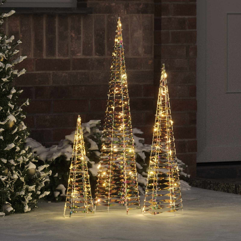 Load image into Gallery viewer, Vidaxl kerstboom met 90 led 3 pcs warmwit 20 x 20 x 80 cm pet