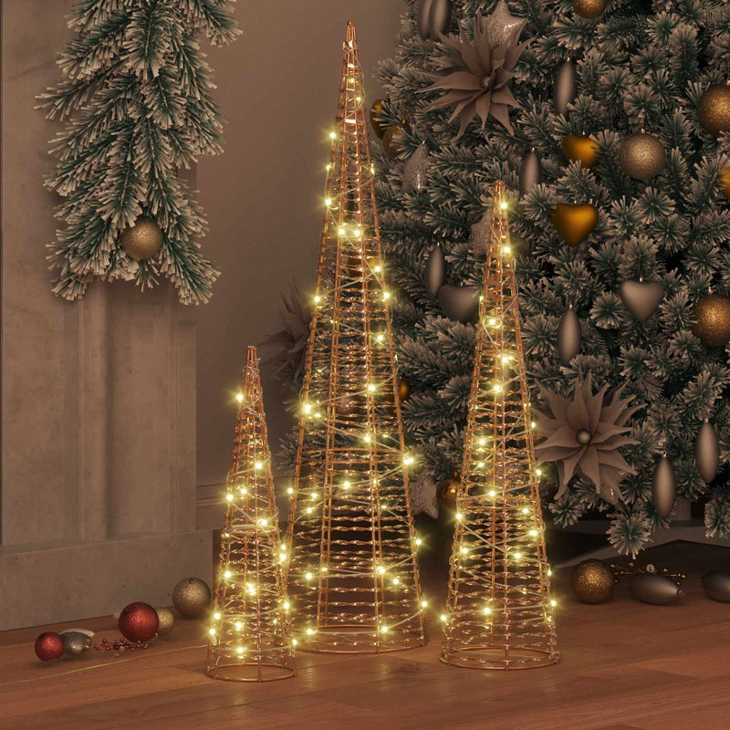 Load image into Gallery viewer, Vidaxl kerstboom met 90 led 3 pcs warmwit 20 x 20 x 80 cm pet