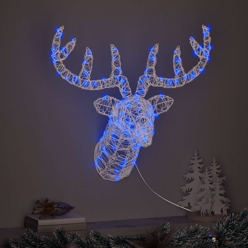 Load image into Gallery viewer, Vidaxl hertenkop met 140 led blauw 68 x 36,5 x 62,5 cm acryl