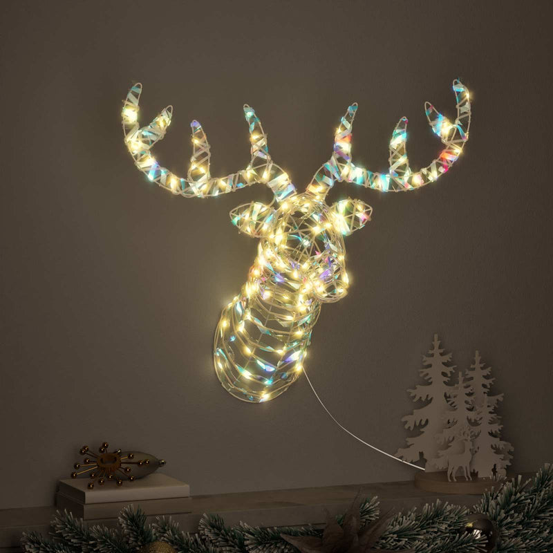 Load image into Gallery viewer, Vidaxl rendier trek slede met 140 led warmwit 68 x 36.5 x 62.5 cm pet