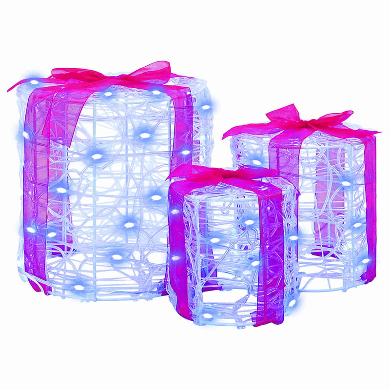 Load image into Gallery viewer, Vidaxl decoratie voor geschenkdoos 3 pcs blauw 20 x 20 x 21 cm acryl