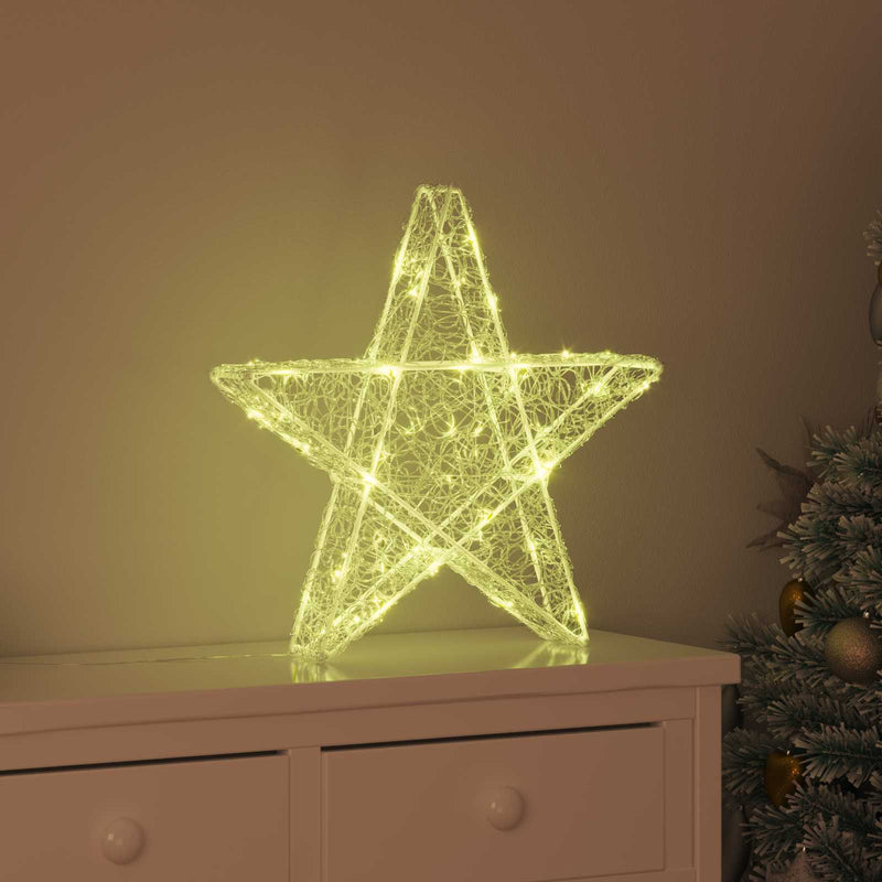 Load image into Gallery viewer, Vidaxl 3d ster met 50 led warmwit 55 x 53,5 x 10 cm acryl