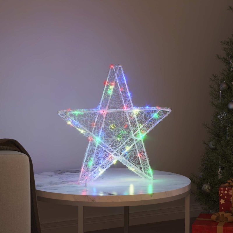 Load image into Gallery viewer, Vidaxl 3d ster met 50 led multikleur 55 x 53,5 x 10 cm acryl