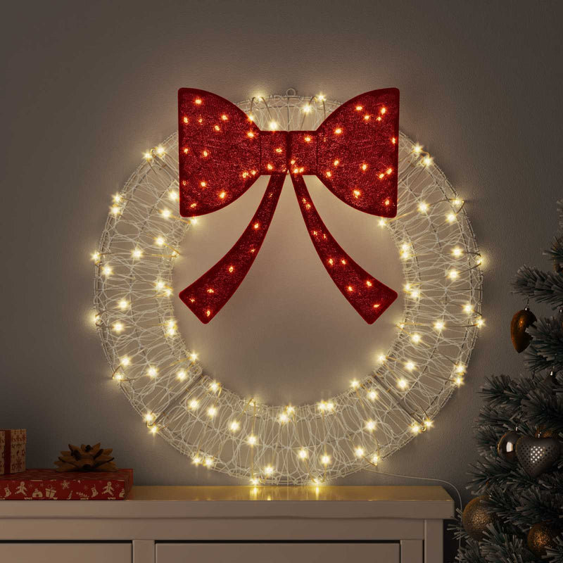 Load image into Gallery viewer, Vidaxl krans met 60 led warmwit 76 x 76 x 8,5 cm acryl