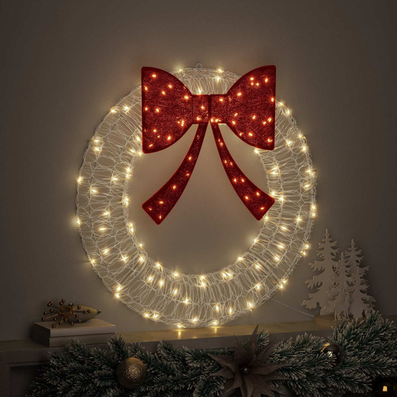 Load image into Gallery viewer, Vidaxl krans met 60 led warmwit 76 x 76 x 8,5 cm acryl