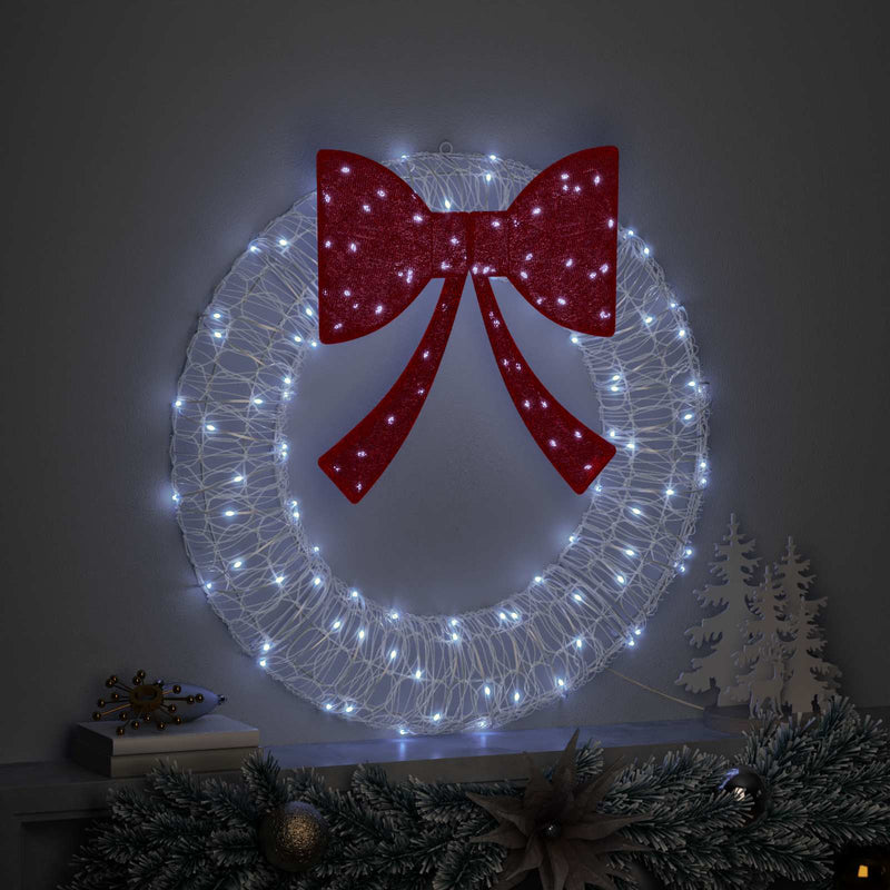 Load image into Gallery viewer, Vidaxl krans met 60 led koudwit 76 x 76 x 8,5 cm acryl