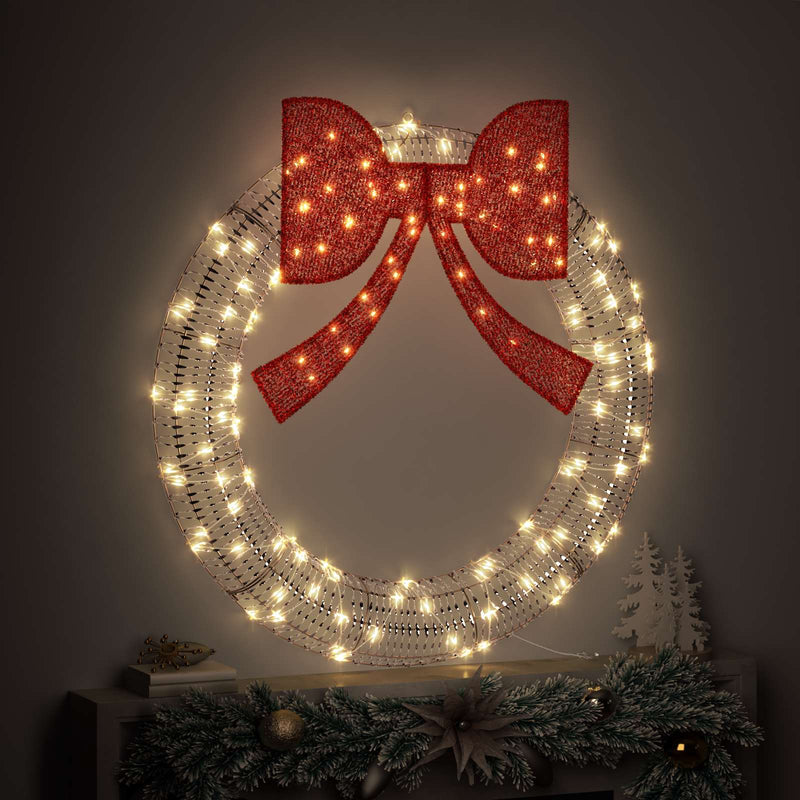 Load image into Gallery viewer, Vidaxl krans met 150 led warmwit 121 x 121 x 10 cm pet