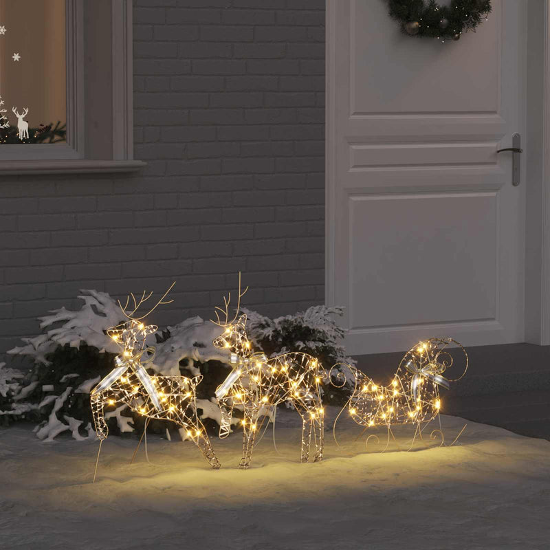 Load image into Gallery viewer, Vidaxl led rendieren met 60 led 3 pcs warmwit pet