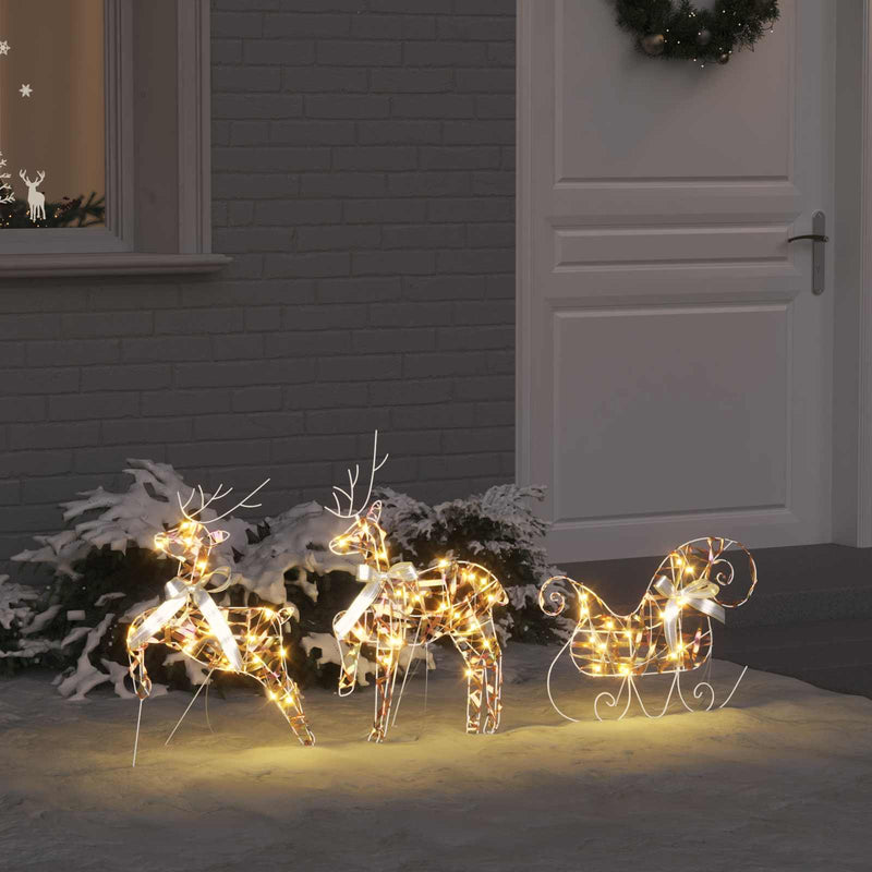 Load image into Gallery viewer, Vidaxl led rendieren met 60 led 3 pcs warmwit pet