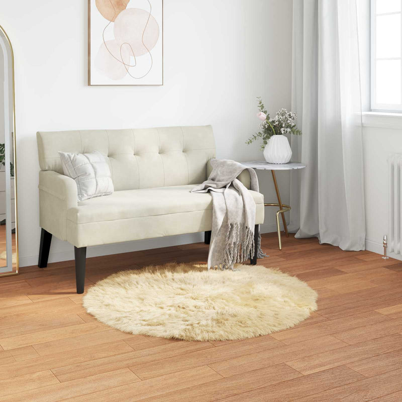 Load image into Gallery viewer, Vidaxl nep schapenvacht tapijt tafalla crème ø 80 cm polyester