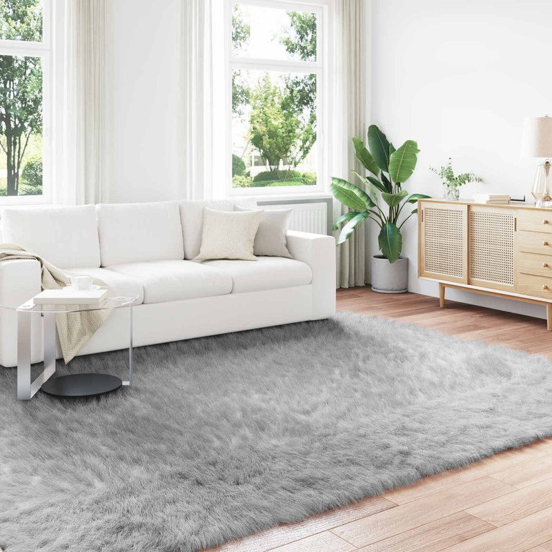 Load image into Gallery viewer, Vidaxl nep schapenvacht tapijt tafalla grijs 200 x 280 cm polyester